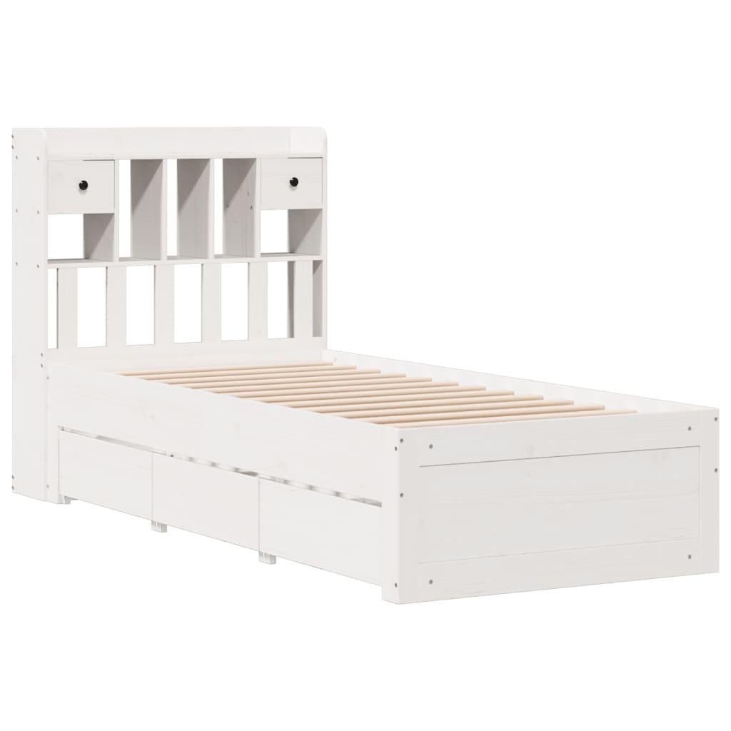 vidaXL Letto con Libreria senza Materasso 75x190 cm in Legno Pino