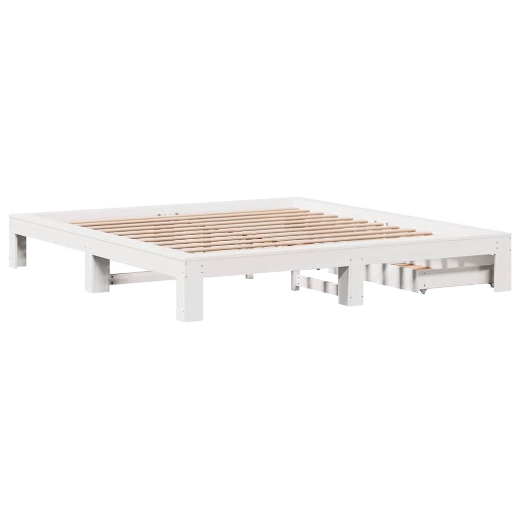 vidaXL Giroletto senza Materasso Bianco 180x200 cm Legno Massello Pino