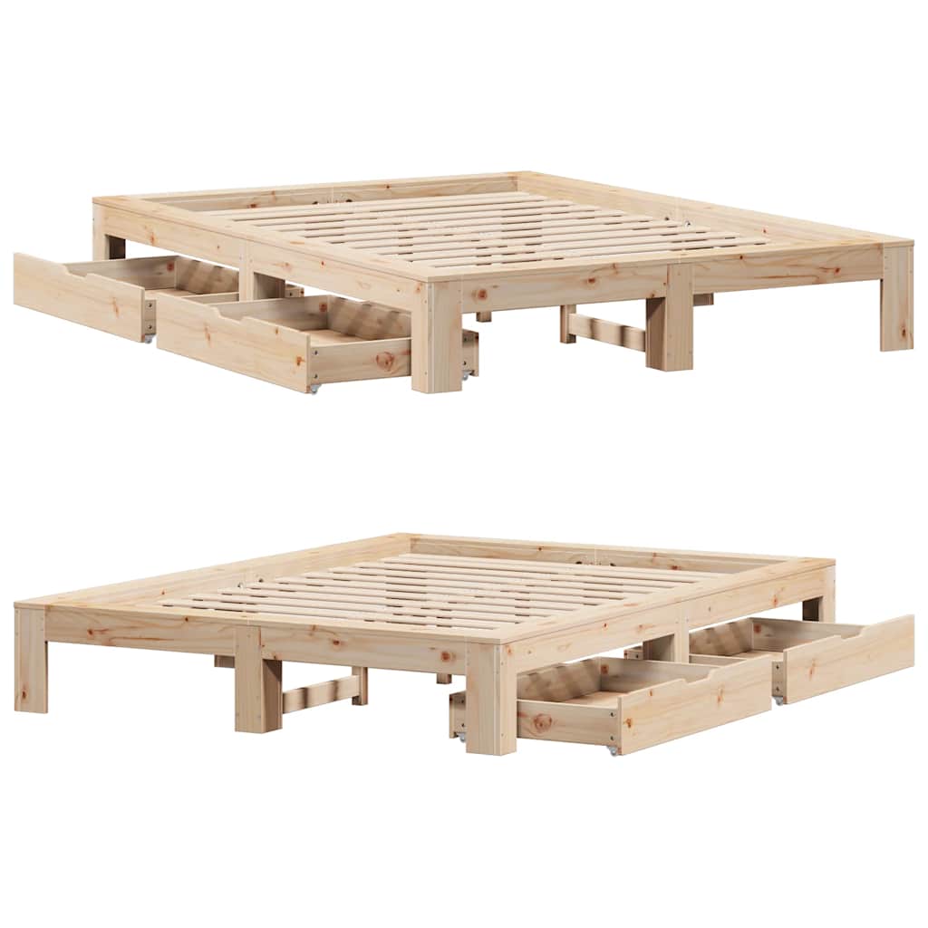 vidaXL Letto senza Materasso 160x200 cm in Legno Massello di Pino