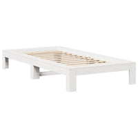 vidaXL Giroletto senza Materasso Bianco 100x200 cm Legno Massello Pino