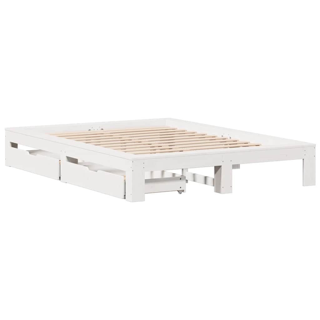 vidaXL Letto senza Materasso Bianco 140x190 cm Legno Massello di Pino
