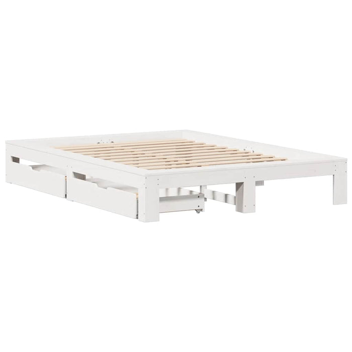 vidaXL Letto senza Materasso Bianco 140x190 cm Legno Massello di Pino