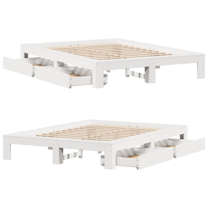 vidaXL Letto senza Materasso Bianco 140x190 cm Legno Massello di Pino