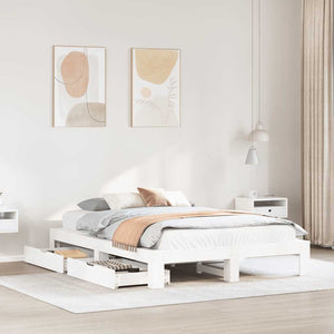 vidaXL Letto senza Materasso Bianco 140x190 cm Legno Massello di Pino