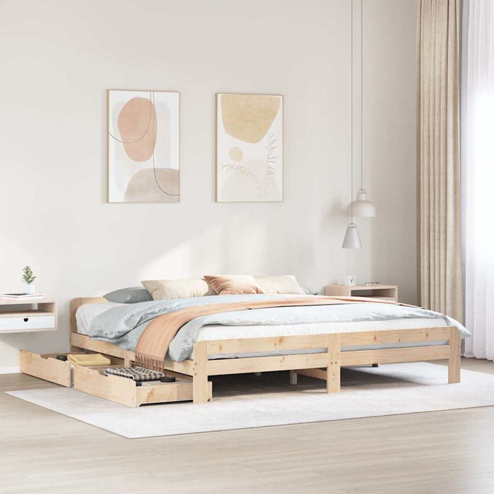 vidaXL Letto senza Materasso 200x200 cm in Legno Massello di Pino