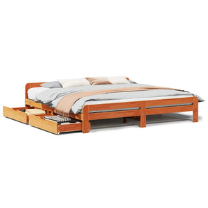 vidaXL Letto senza Materasso Marrone Cera 180x200 cm in Legno di Pino