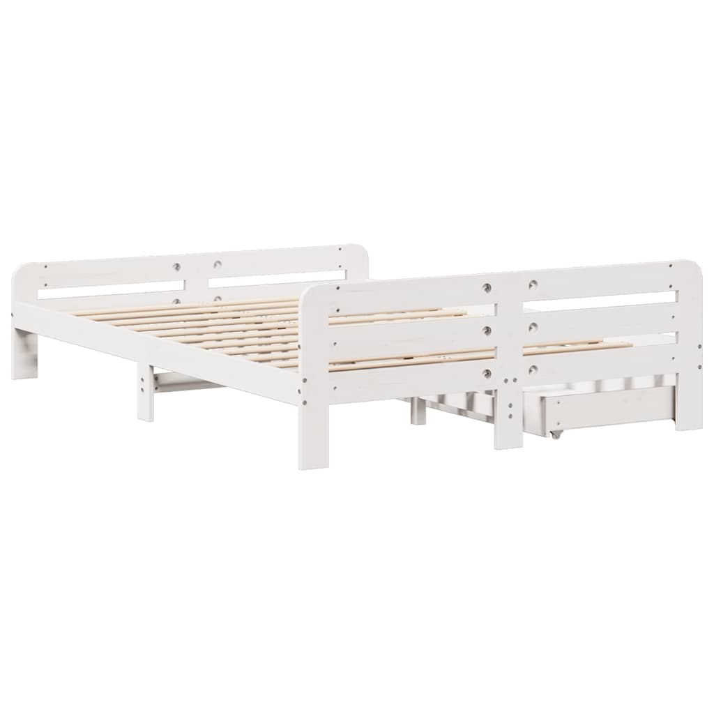 vidaXL Letto senza Materasso Bianco 160x200 cm Legno Massello di Pino