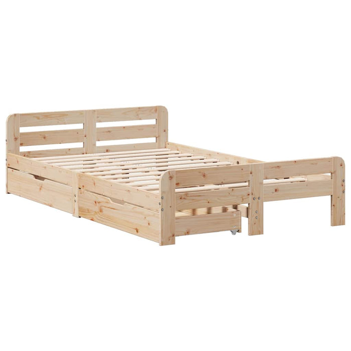 vidaXL Letto senza Materasso 135x190 cm in Legno Massello di Pino