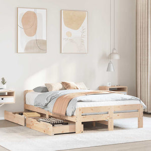 vidaXL Letto senza Materasso 135x190 cm in Legno Massello di Pino