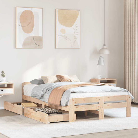 vidaXL Letto senza Materasso 135x190 cm in Legno Massello di Pino