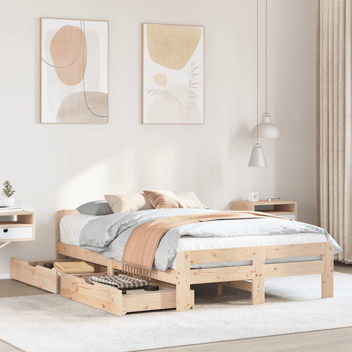vidaXL Letto senza Materasso 135x190 cm in Legno Massello di Pino