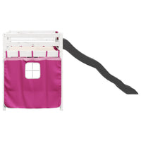 Letto a Soppalco con Tende Bambini Rosa 90x190 cm Massello Pino 3309088