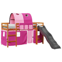Letto a Soppalco con Tunnel Bambini Rosa 90x200cm Massello Pino 3309109