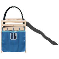 Letto a Soppalco con Tunnel Bambini Blu 90x190cm Massello Pino 3309111