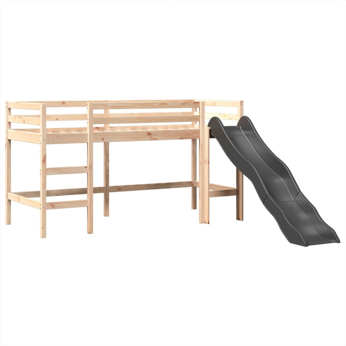 Letto a Soppalco con Torre Bambini Bianco e Nero 90x200cm Pino 3309155