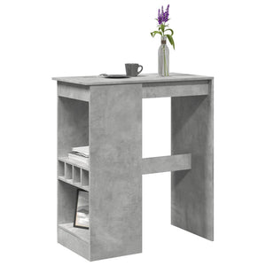 vidaXL Tavolo Bar con Rastrelliera Grigio 90x47,5x103,5 cm Multistrato