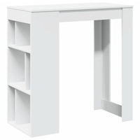 vidaXL Tavolo Bar con Rastrelliera Bianco 102x50x103,5 cm Multistrato