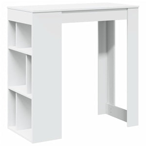 vidaXL Tavolo Bar con Rastrelliera Bianco 102x50x103,5 cm Multistrato