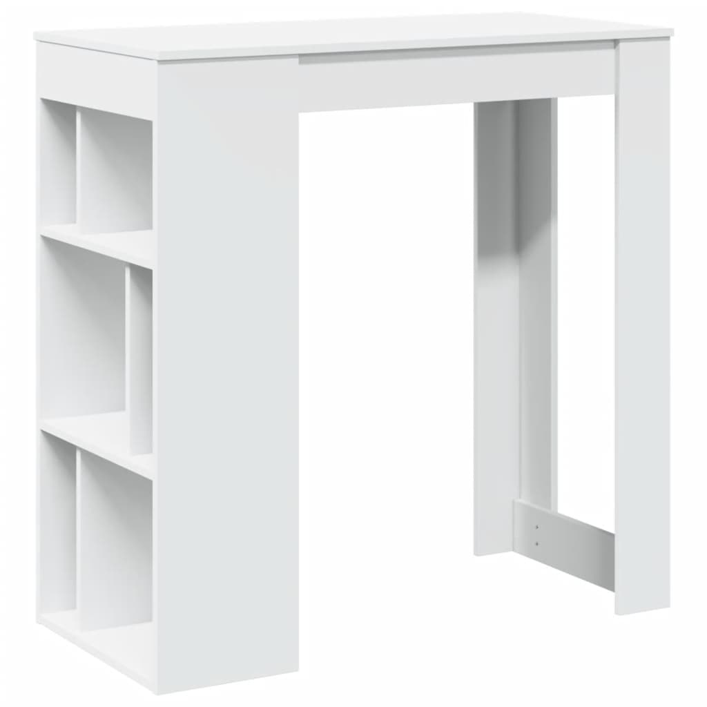 Tavolo Bar con Rastrelliera Bianco 102x50x103,5 cm Multistrato 854355