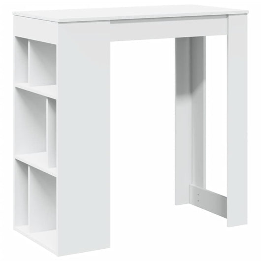 Tavolo Bar con Rastrelliera Bianco 102x50x103,5 cm Multistrato 854355