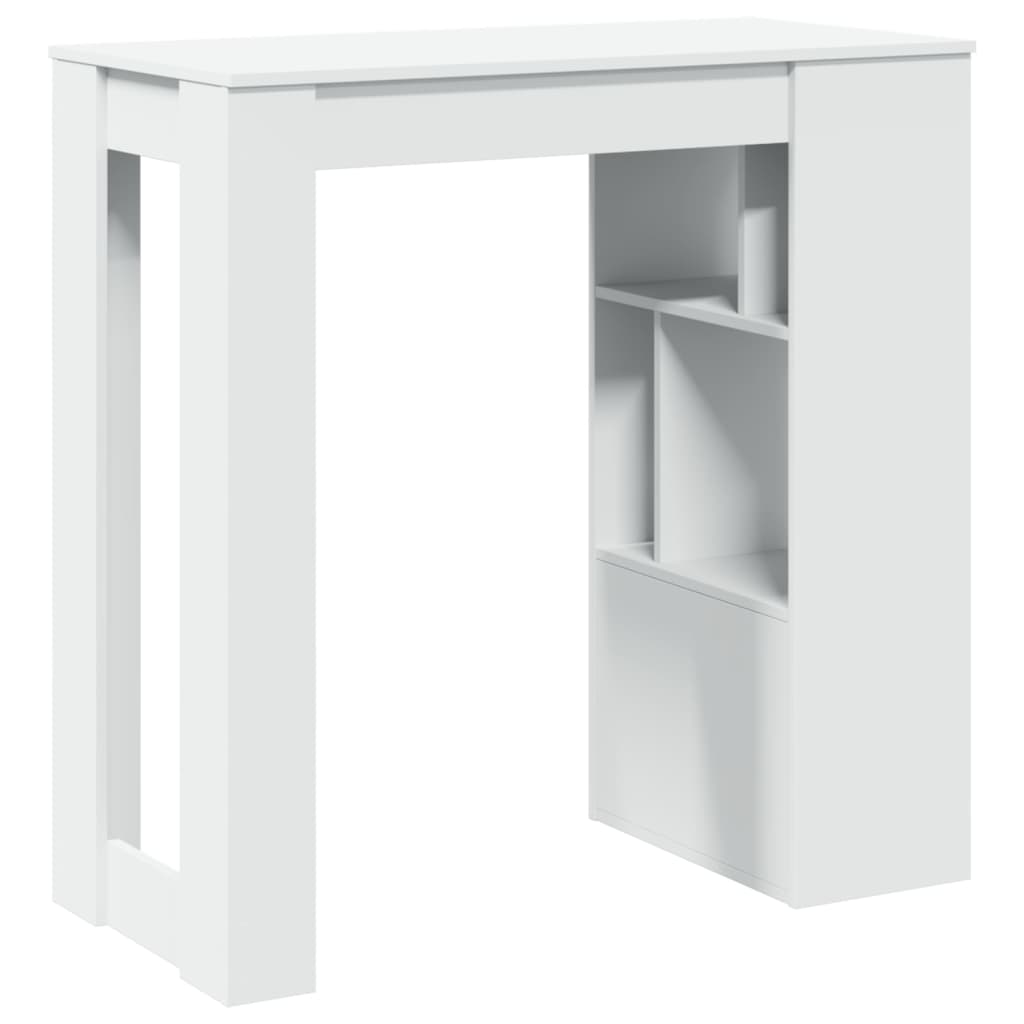 vidaXL Tavolo Bar con Rastrelliera Bianco 102x50x103,5 cm Multistrato