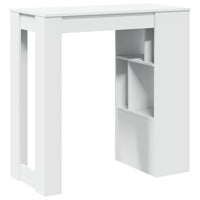 vidaXL Tavolo Bar con Rastrelliera Bianco 102x50x103,5 cm Multistrato