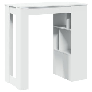 vidaXL Tavolo Bar con Rastrelliera Bianco 102x50x103,5 cm Multistrato