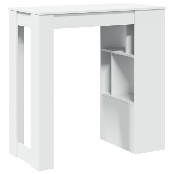 Tavolo Bar con Rastrelliera Bianco 102x50x103,5 cm Multistrato 854355