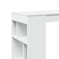 vidaXL Tavolo Bar con Rastrelliera Bianco 102x50x103,5 cm Multistrato