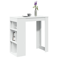vidaXL Tavolo Bar con Rastrelliera Bianco 102x50x103,5 cm Multistrato