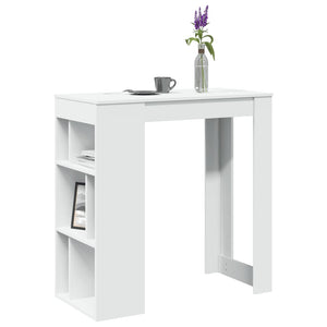 vidaXL Tavolo Bar con Rastrelliera Bianco 102x50x103,5 cm Multistrato