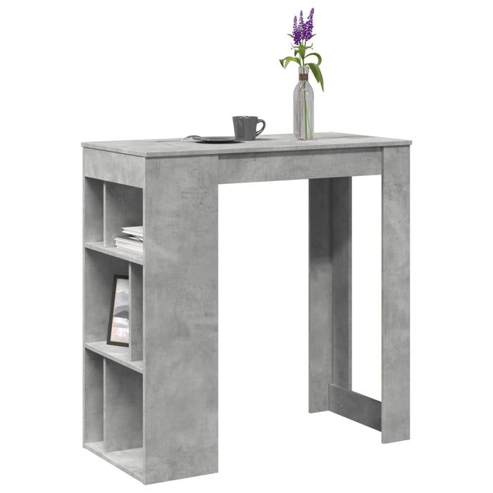 Tavolo Bar con Rastrelliera Grigio 102x50x103,5 cm Multistrato 854358