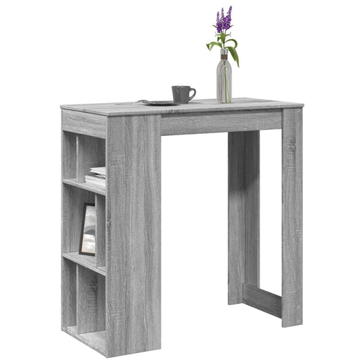 Tavolo Bar con Rastrelliera Grigio 102x50x103,5 cm Multistrato 854360