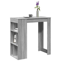 vidaXL Tavolo Bar con Rastrelliera Grigio 102x50x103,5 cm Multistrato