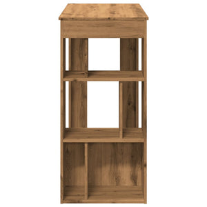 vidaXL Tavolo Bar con Rastrelliera Rovere 102x50x103,5 cm Multistrato