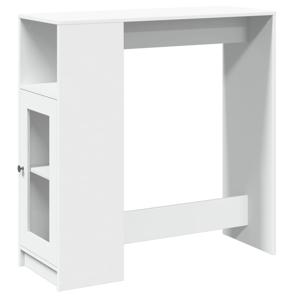 Tavolo Bar con Rastrelliera Bianco 101x40x103,5 cm Multistrato 854364