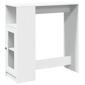 Tavolo Bar con Rastrelliera Bianco 101x40x103,5 cm Multistrato 854364