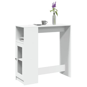 Tavolo Bar con Rastrelliera Bianco 101x40x103,5 cm Multistrato 854364