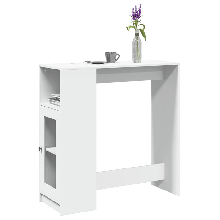 Tavolo Bar con Rastrelliera Bianco 101x40x103,5 cm Multistrato 854364