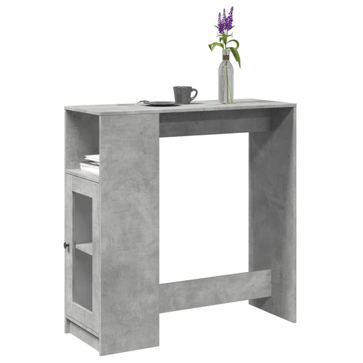 Tavolo Bar con Rastrelliera Grigio 101x40x103,5 cm Multistrato 854367