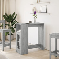 vidaXL Tavolo Bar con Rastrelliera Grigio 101x40x103,5 cm Multistrato