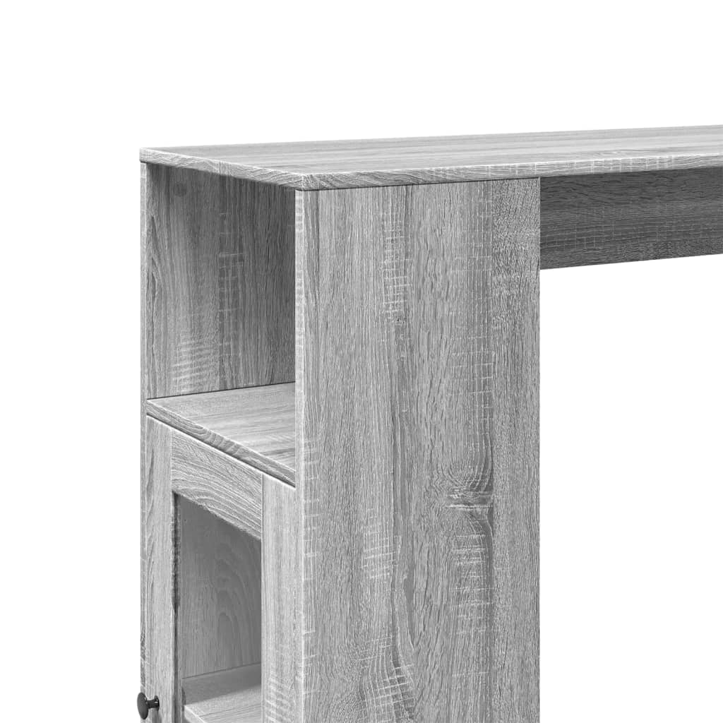 vidaXL Tavolo Bar con Rastrelliera Grigio 101x40x103,5 cm Multistrato