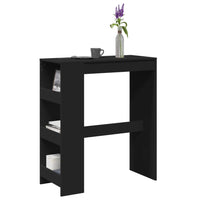 Tavolo Bar con Rastrelliera Nero 90x40x103,5 cm Multistrato 854374