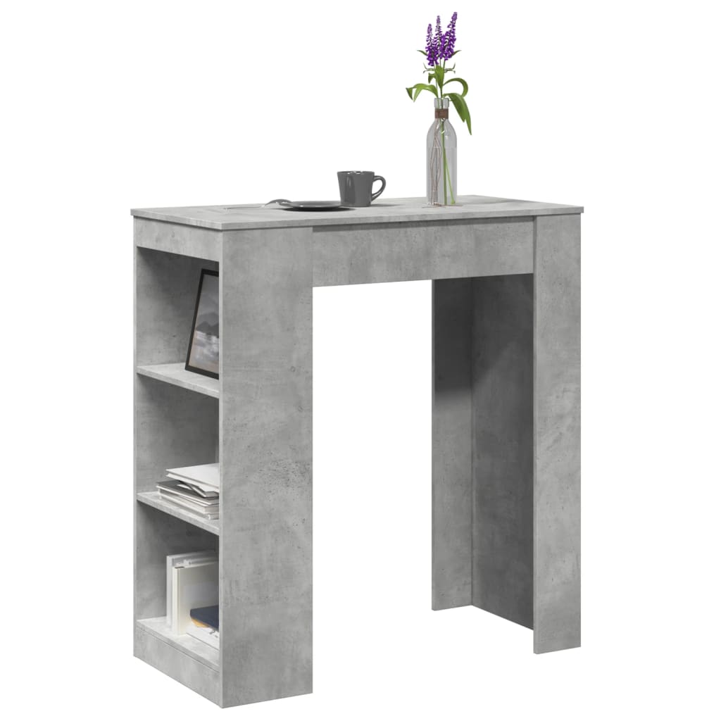 Tavolo Bar con Rastrelliera Grigio 95x47x103,5 cm Multistrato 854385
