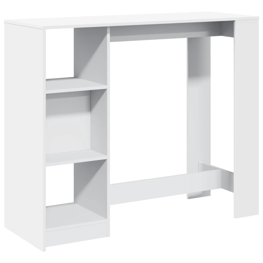 Tavolo Bar con Ripiano Bianco 124x46x103,5 cm in Truciolato 854391