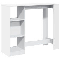 Tavolo Bar con Ripiano Bianco 124x46x103,5 cm in Truciolato 854391