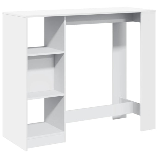 Tavolo Bar con Ripiano Bianco 124x46x103,5 cm in Truciolato 854391