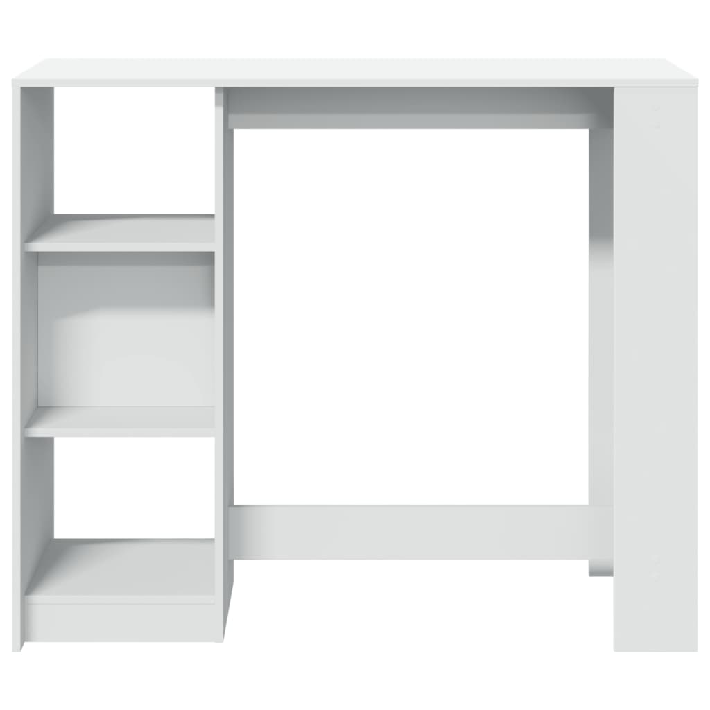 Tavolo Bar con Ripiano Bianco 124x46x103,5 cm in Truciolato 854391