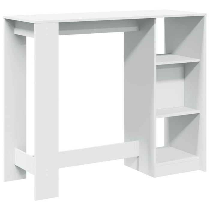 Tavolo Bar con Ripiano Bianco 124x46x103,5 cm in Truciolato 854391