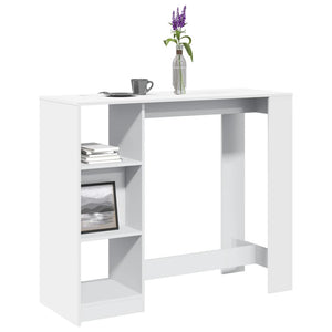Tavolo Bar con Ripiano Bianco 124x46x103,5 cm in Truciolato 854391
